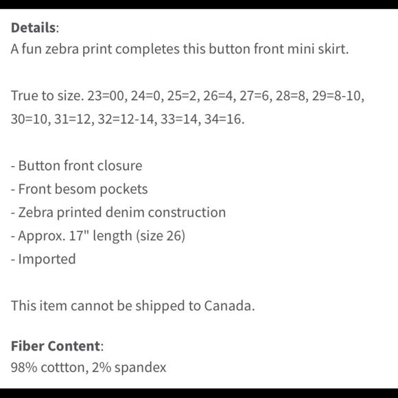 7 for All Mankind Zebra Button Down High Rise Mini Denim Jean Skirt Size 26 - Picture 5 of 9